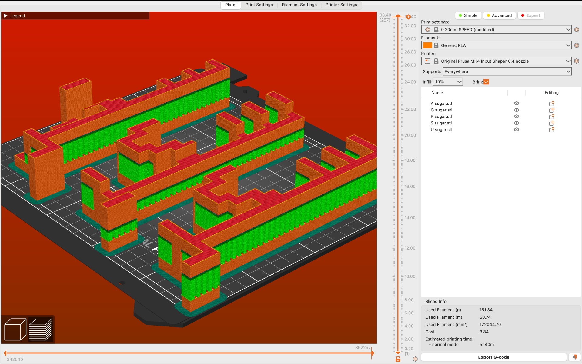 Sliced print preview