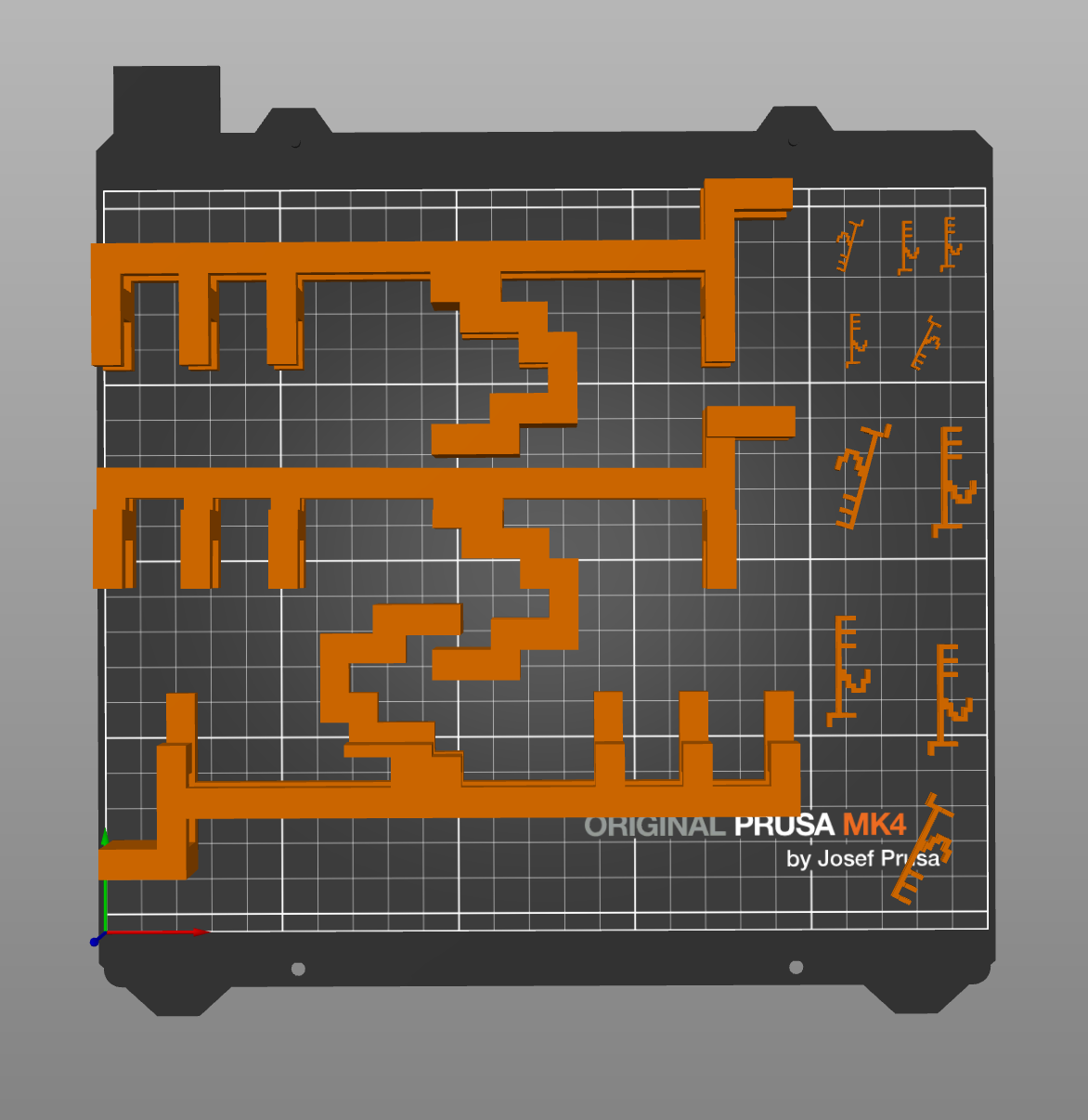 Prusa MK4 bed layout
